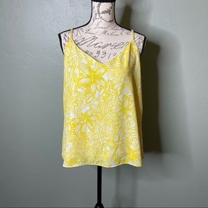 Yellow & White Floral Tank Top Size 12